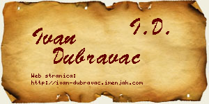 Ivan Dubravac vizit kartica